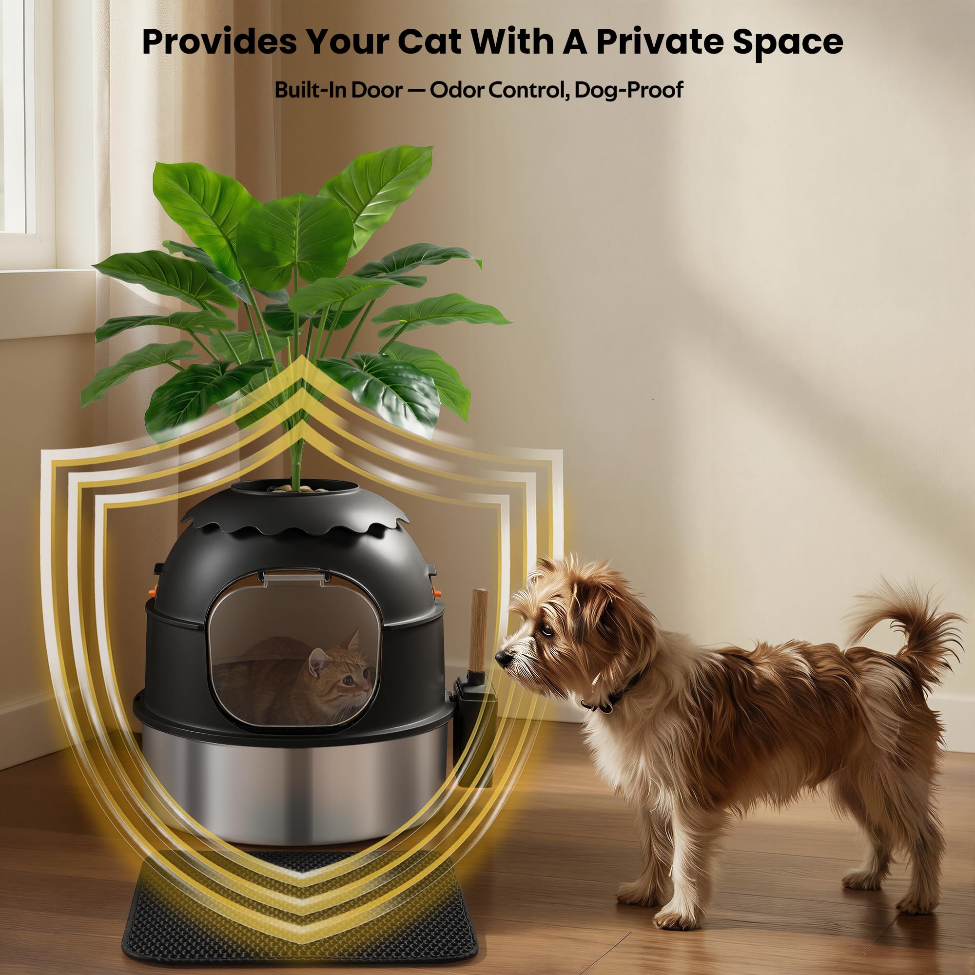 MuseMira planter-style decor with faux plant blends discreetly into home living.