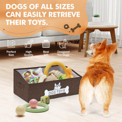 Mutiearo dog toy basket canvas texture durable construction for daily use.