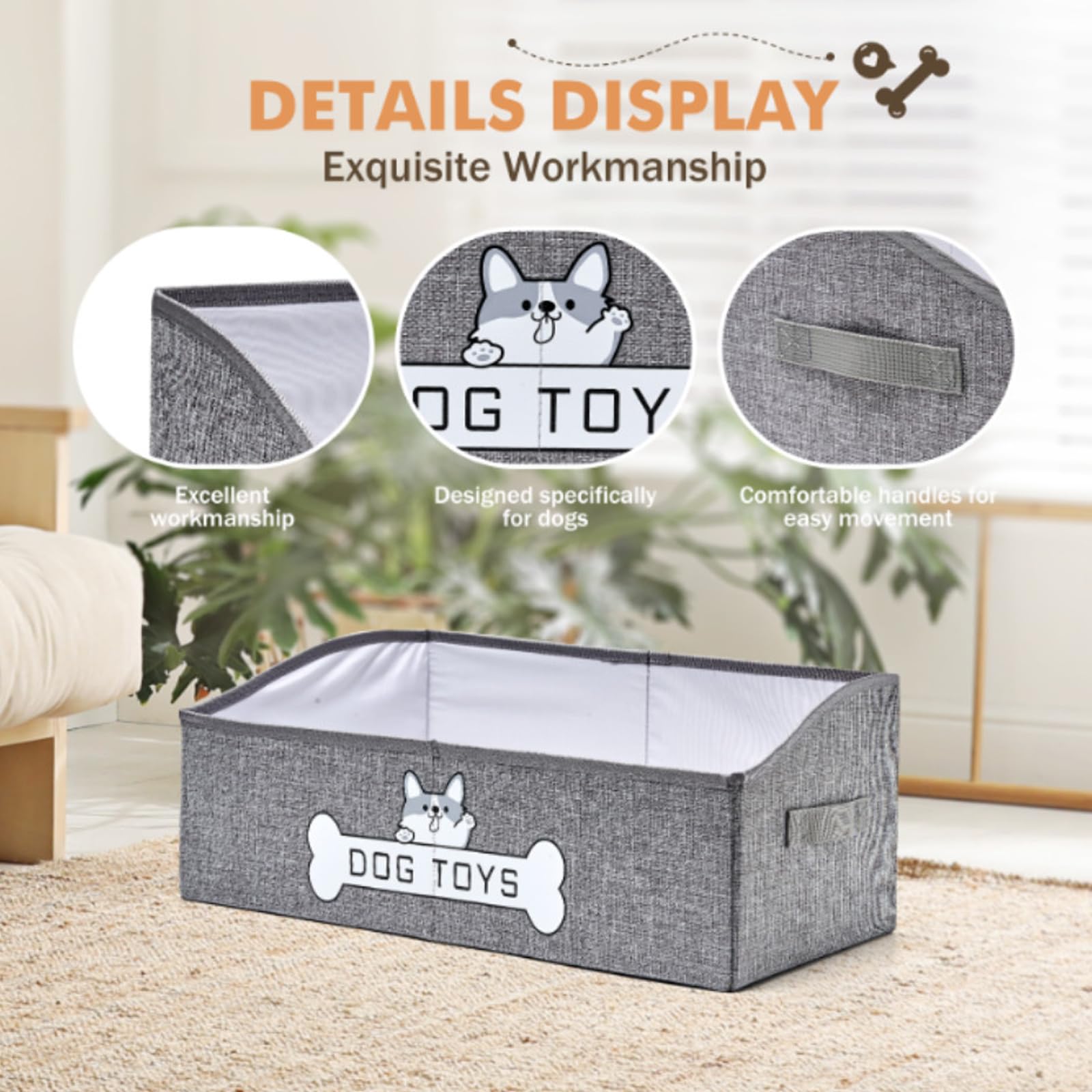 Mutiearo dog toy basket decorative pattern complements home décor