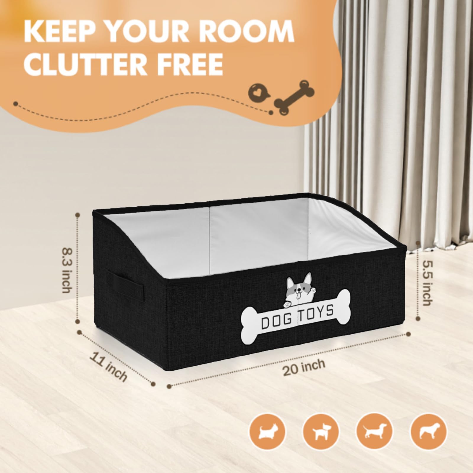 Living room setup using Mutiearo storage for pet toys