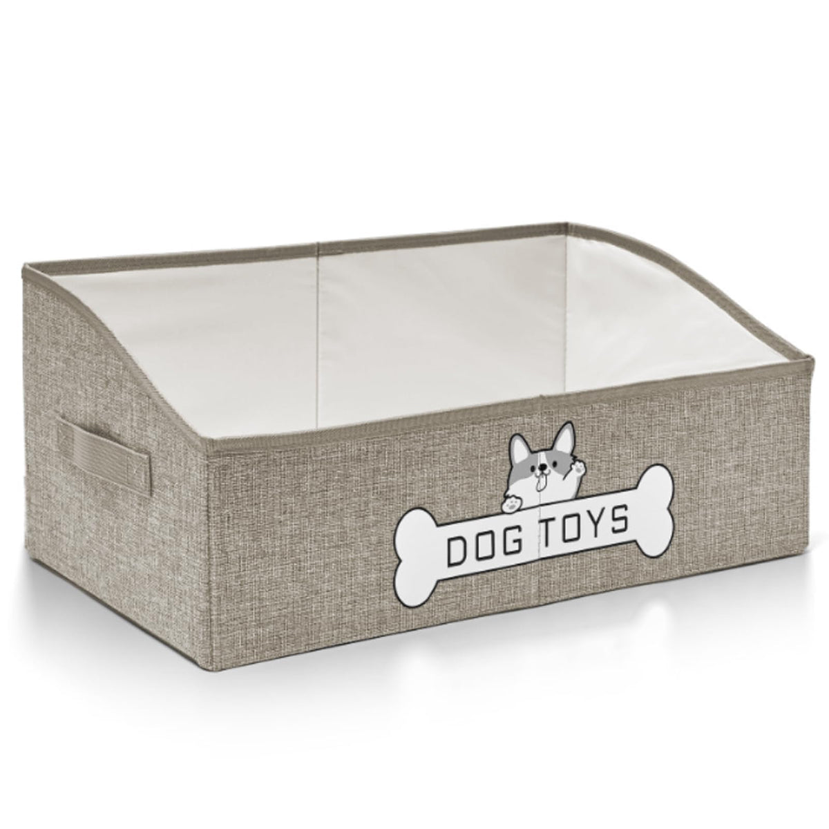 Mutiearo dog toy basket with handle keeps toys neatly organized for quick access.