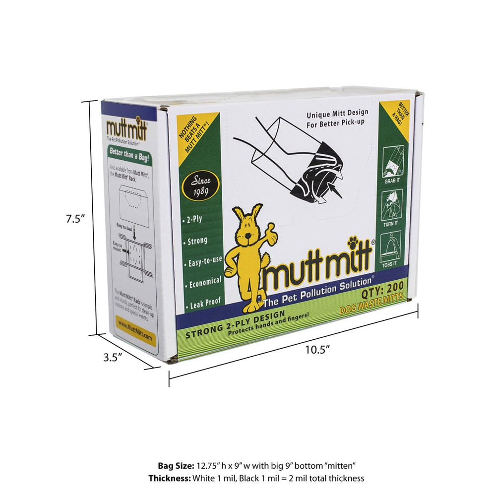 Mutt Mitt 200-count box designed for long outdoor use.