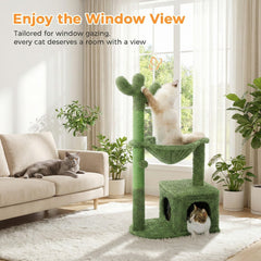MUTTROS Cactus Cat Tree cat condo provides privacy and comfy retreat.