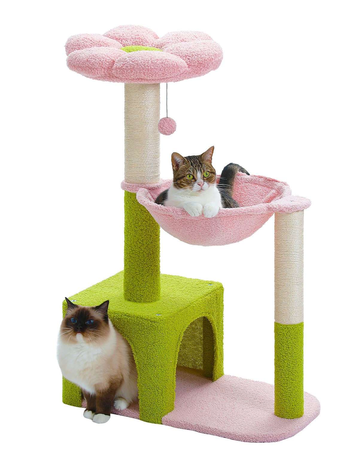 MUTTROS Flower Cat Tree Base provides steady support for curious cats.