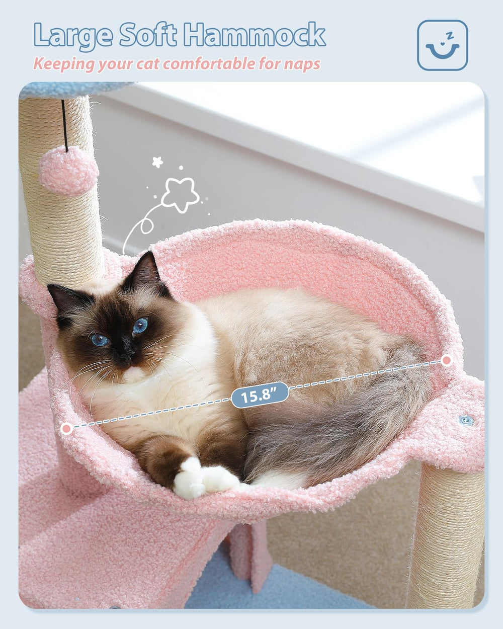 MUTTROS Flower Cat Tree two-door condo provides private retreat.