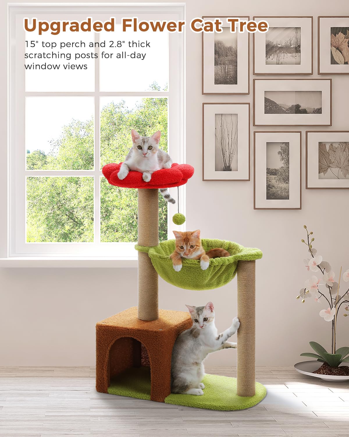 MUTTROS Flower Cat Tree is easy to assemble for quick setup.