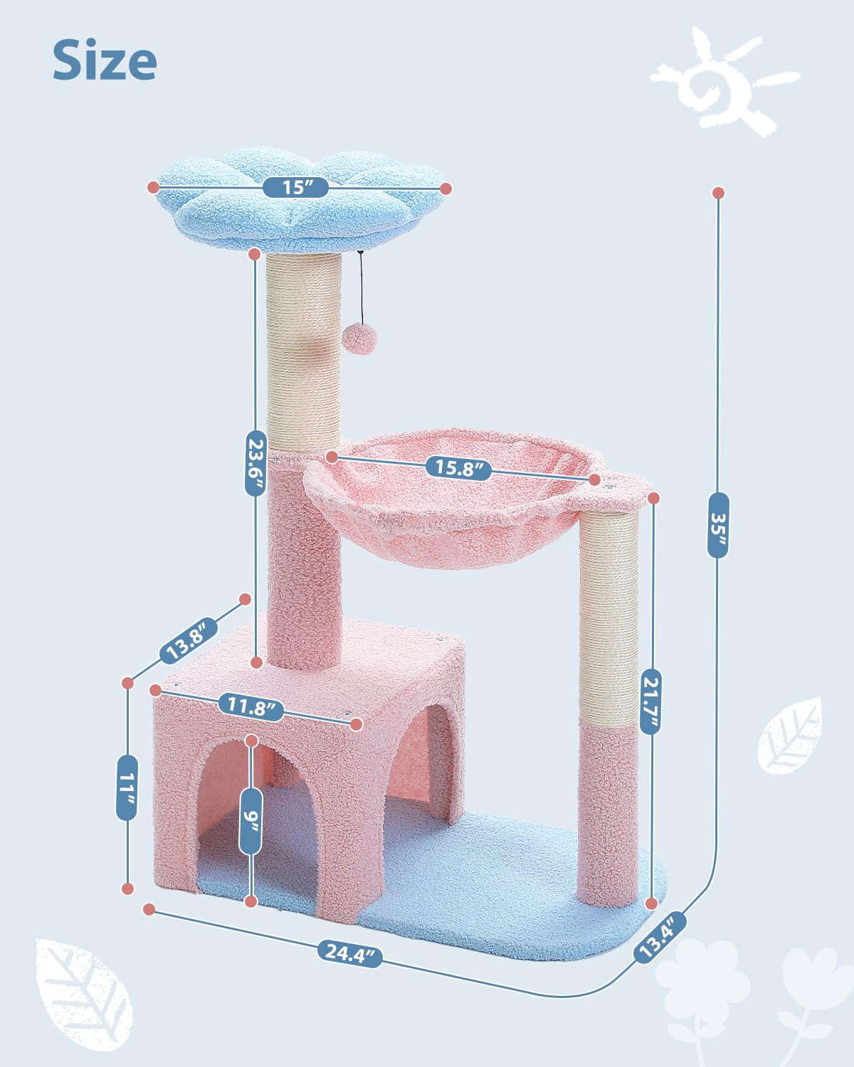 MUTTROS Flower Cat Tree easy assembly with clear instructions.