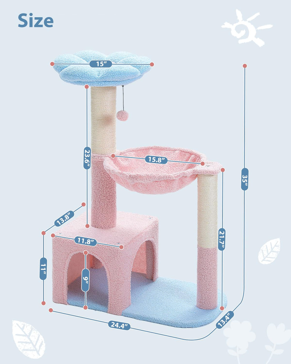 MUTTROS Flower Cat Tree easy assembly with clear instructions.