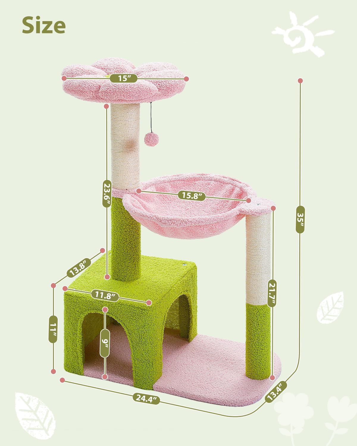 MUTTROS Flower Cat Tree Easy Assembly saves setup time.