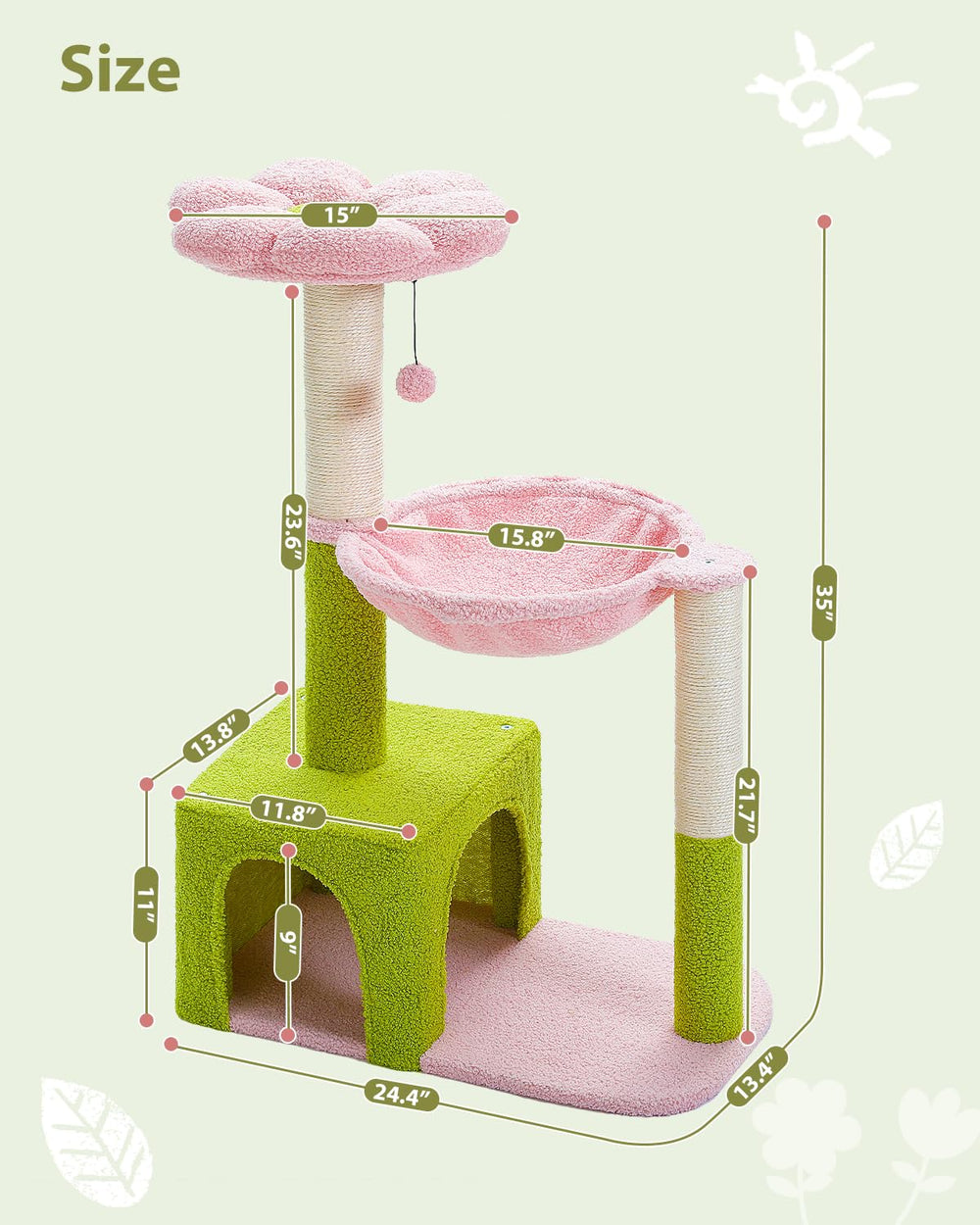 MUTTROS Flower Cat Tree Easy Assembly saves setup time.