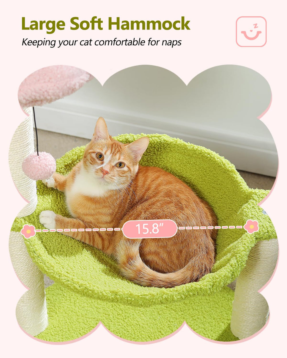 MUTTROS Flower Cat Tree flower design adds a playful focal point.