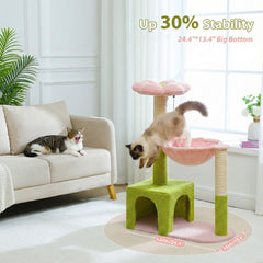 MUTTROS Flower Cat Tree Sisal Posts promote healthy scratching.