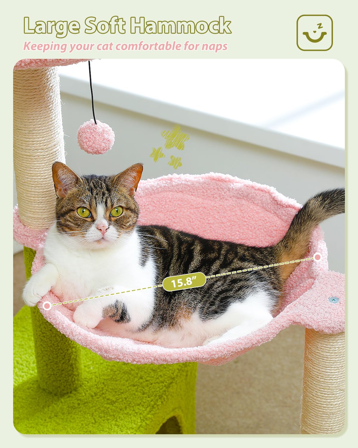 MUTTROS Flower Cat Tree Two-Door Condo for private napping.