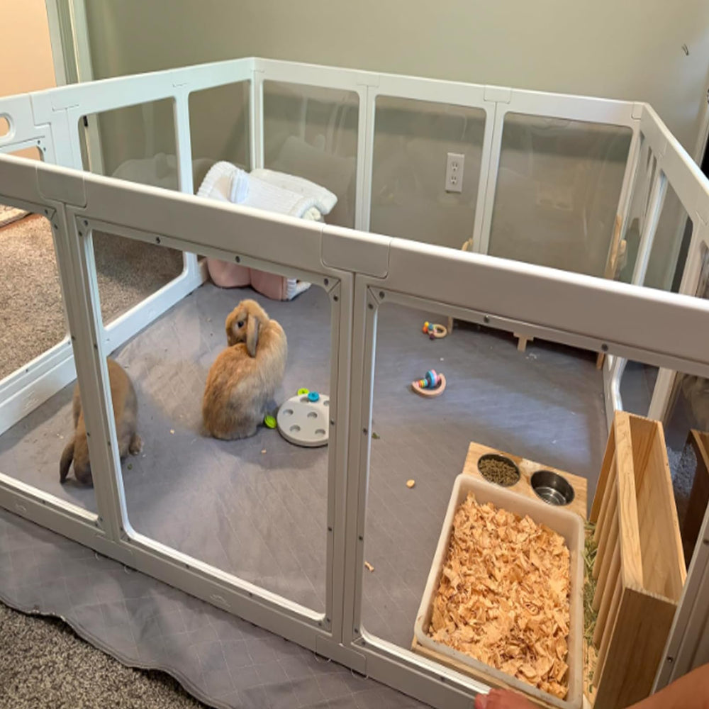MUYG compact hay rack fits two rabbits without crowding