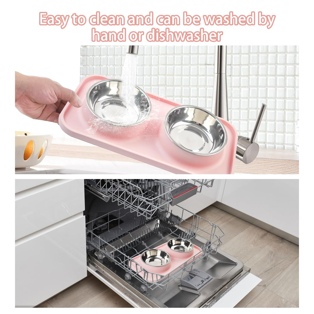MUYG pink feeding station ideal for small to medium pets