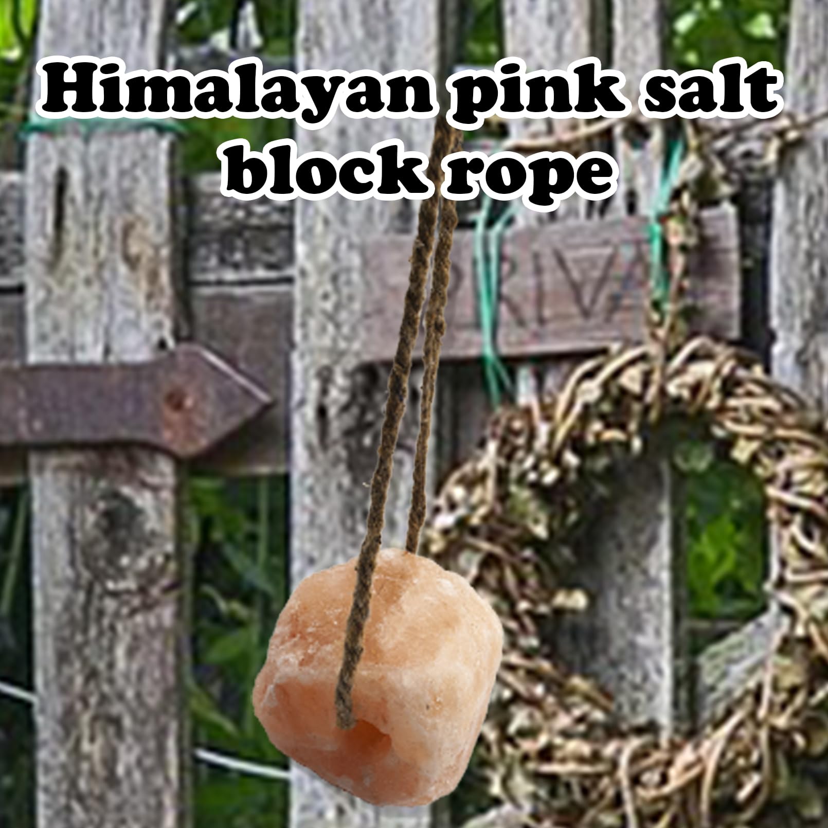 Adjustable rope on MUYG salt lick demonstrates easy height adjustment for animals