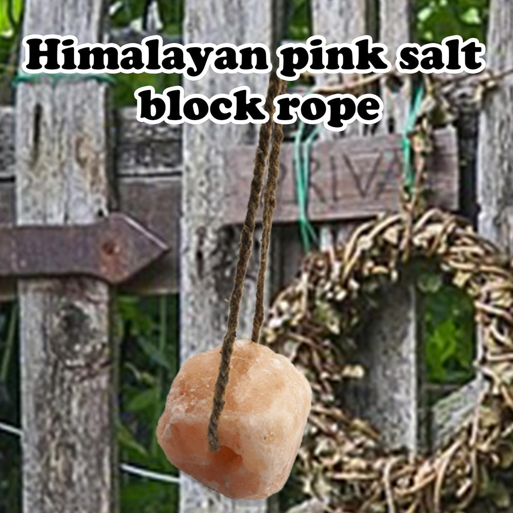 Adjustable rope on MUYG salt lick demonstrates easy height adjustment for animals