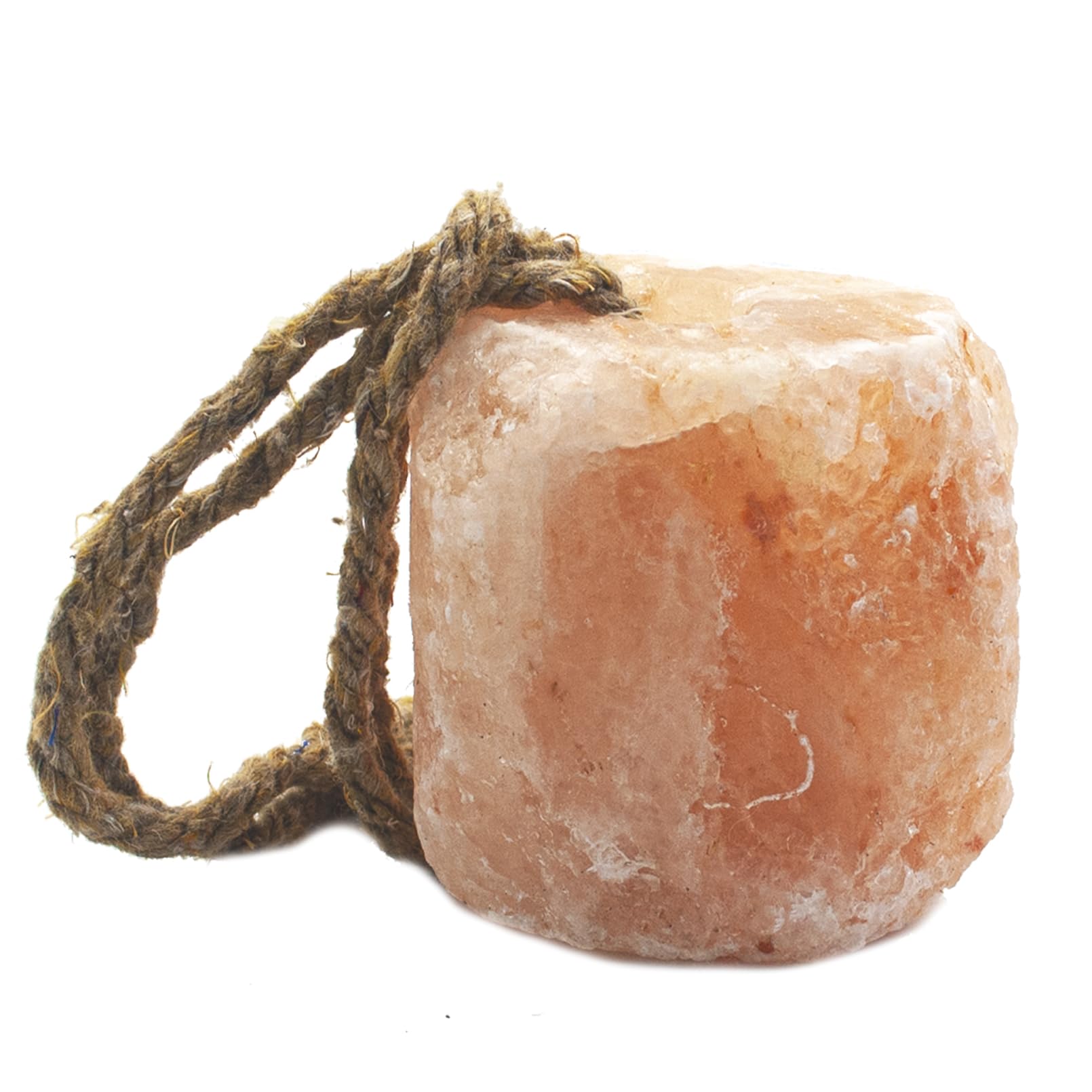 MUYG Himalayan salt lick block on rope supports mineral intake for livestock