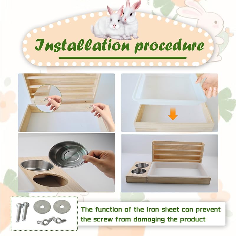 MUYG natural wood rabbit hay feeder is non toxic and pet safe