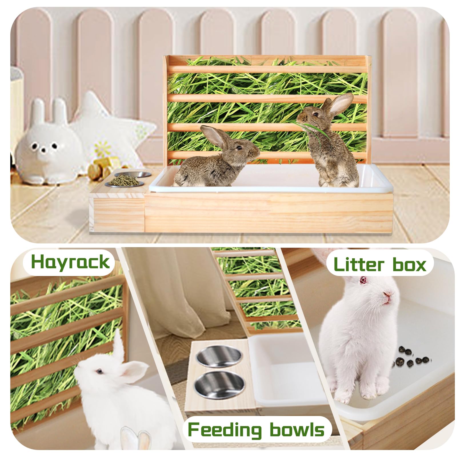 MUYG rabbit pee pad and litter box help keep bedding dry