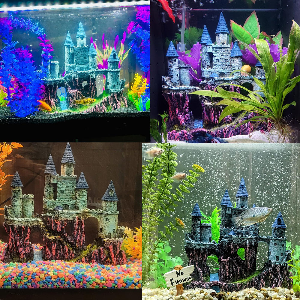MUYG aquarium castle hiding spaces offer safe retreats for small fish