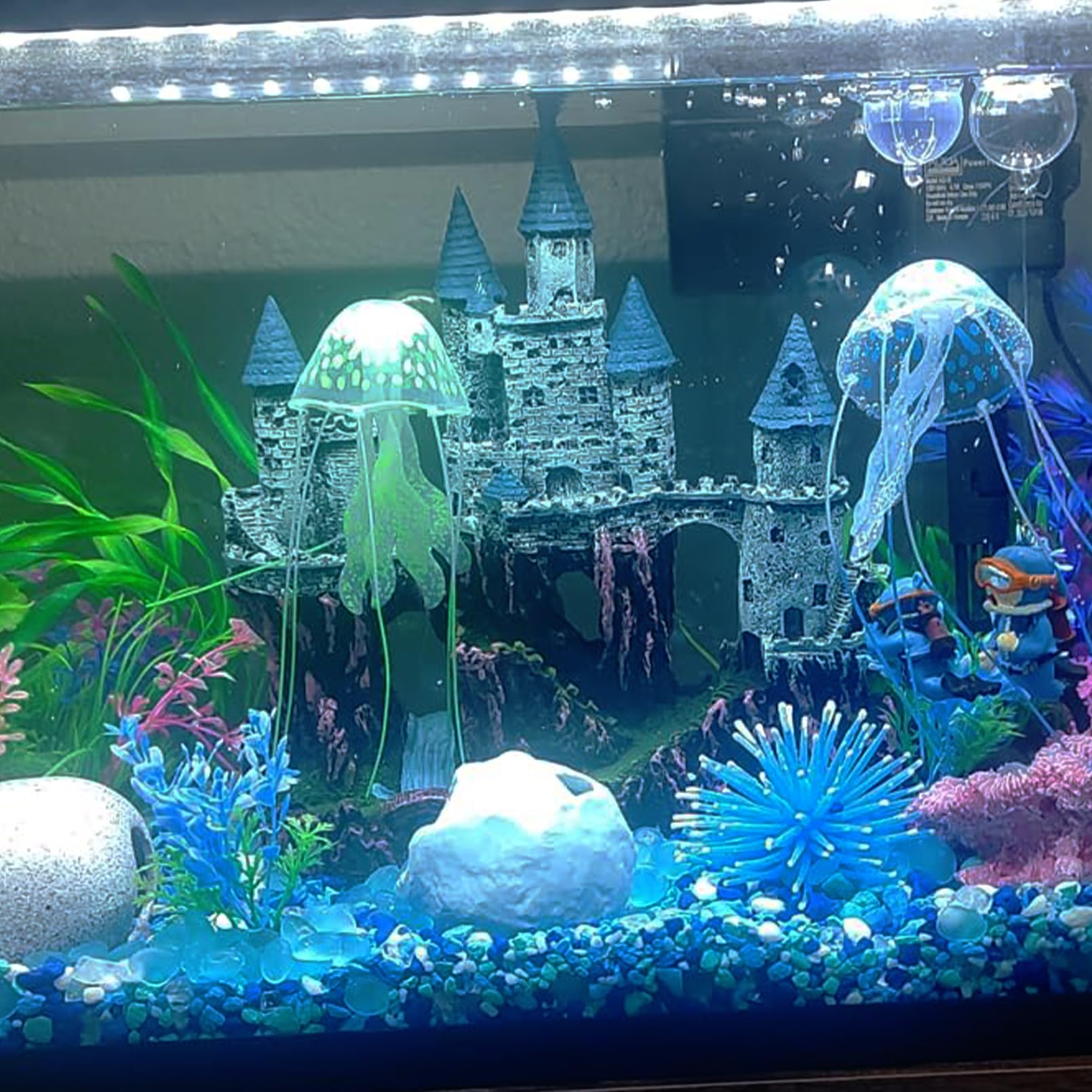 MUYG aquarium castle compatibility with mollies, guppies, shrimps and cichlids