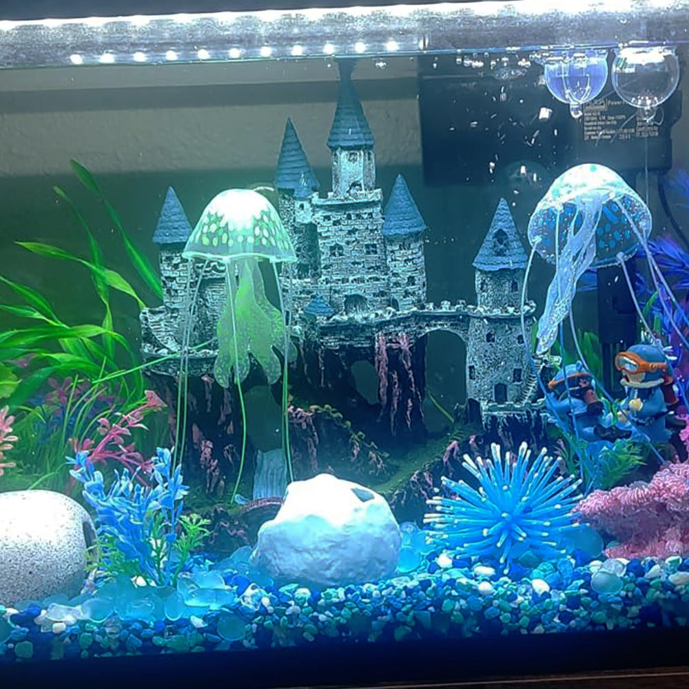 MUYG aquarium castle compatibility with mollies, guppies, shrimps and cichlids