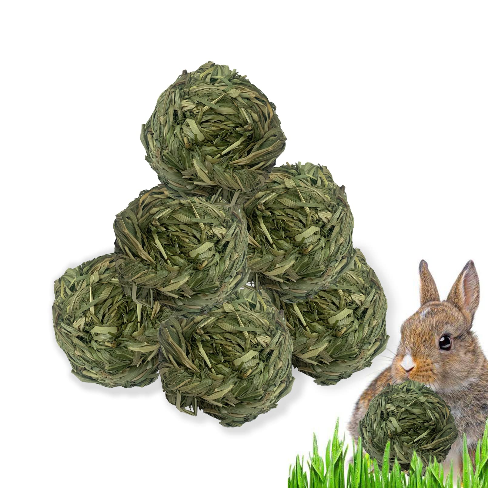 MUYG bunny Timothy grass ball toy for natural chewing and play