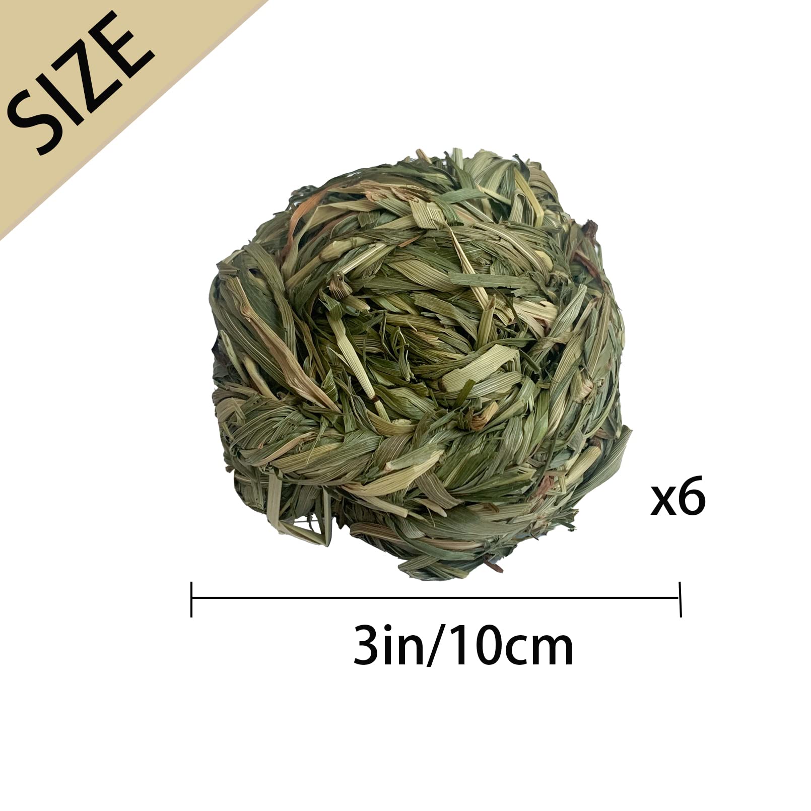 MUYG Timothy grass ball close-up showing woven texture for chewing