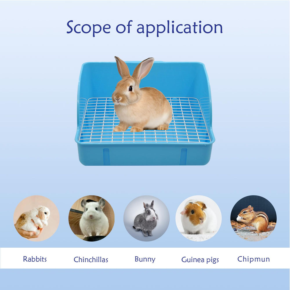 MUYG rabbit litter box blue, compact size fits small cages