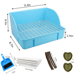 MUYG rabbit potty blue, easy disassembly for quick cleaning