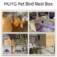 MUYG nesting box front view showing transparent panel for monitoring
