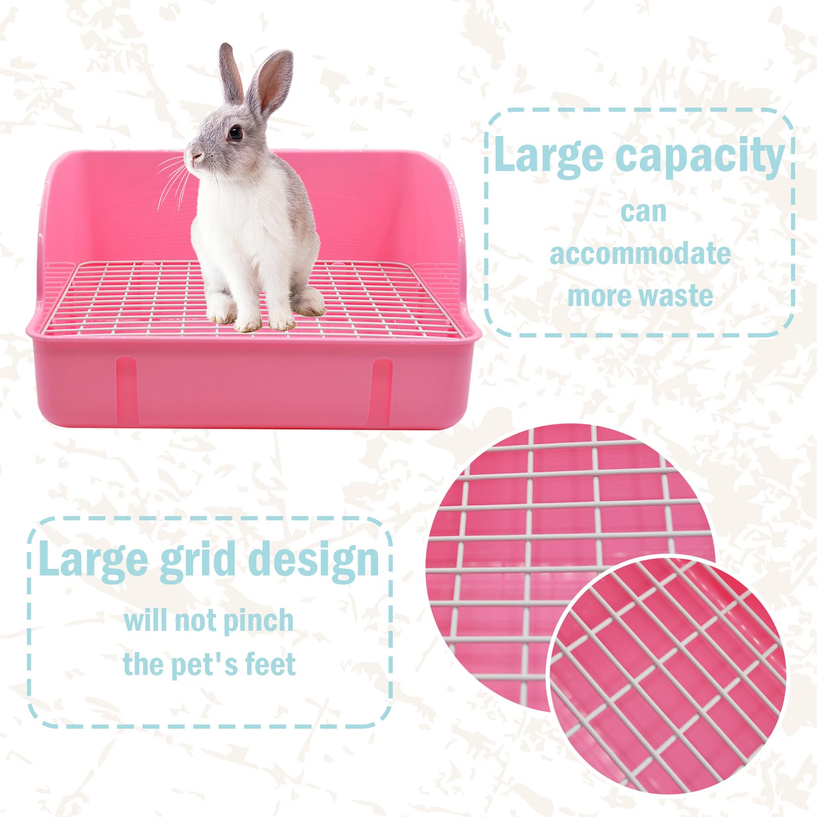 MUYG rabbit litter box durable latch prevents overturning.