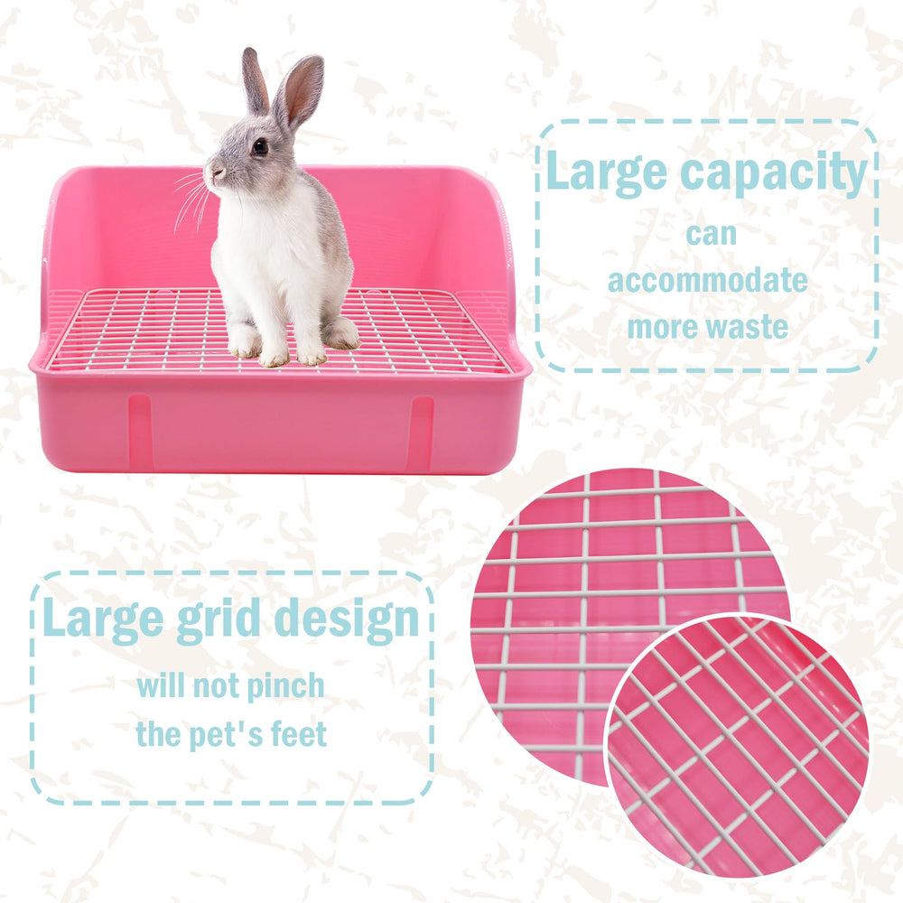 MUYG rabbit litter box durable latch prevents overturning.
