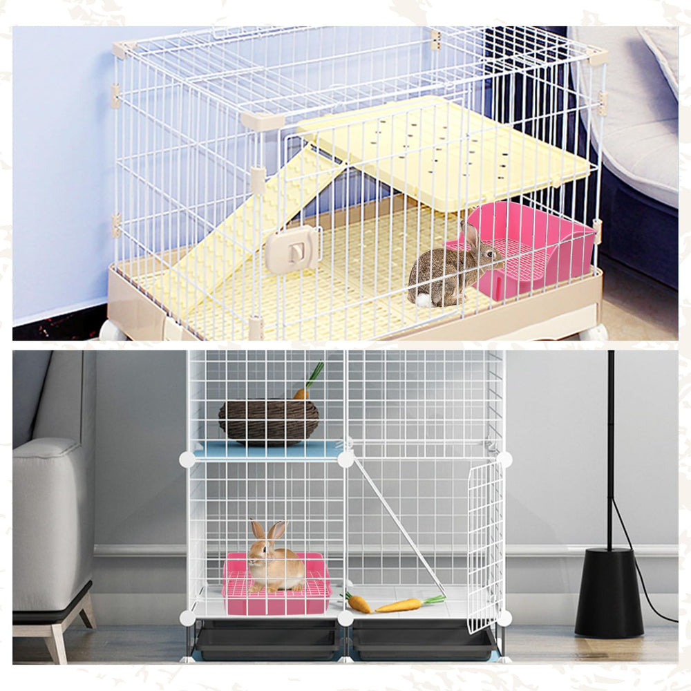 MUYG rabbit litter box pink inside corner keeps cage clean.