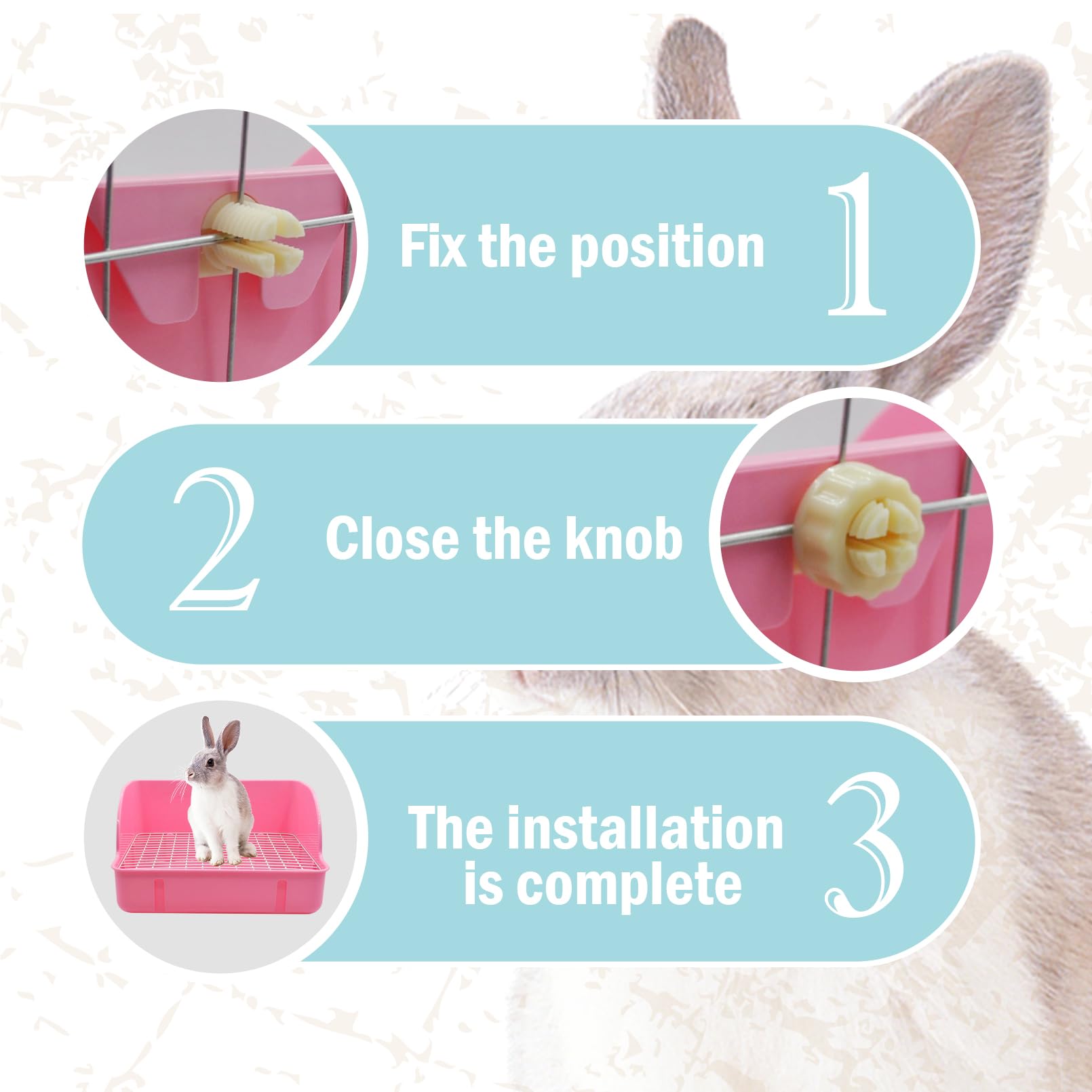 MUYG rabbit litter box separate design eases flushing.