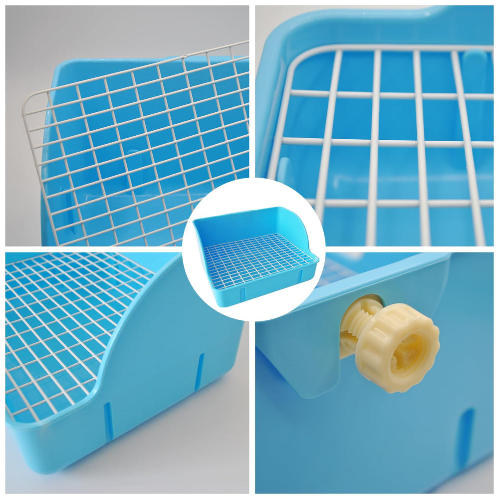 MUYG blue corner rabbit litter box removable corner design for easy maintenance