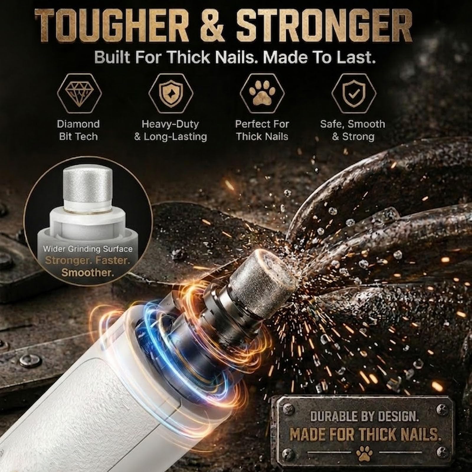 MUZMDNI low-noise nail grinder reduces pet anxiety