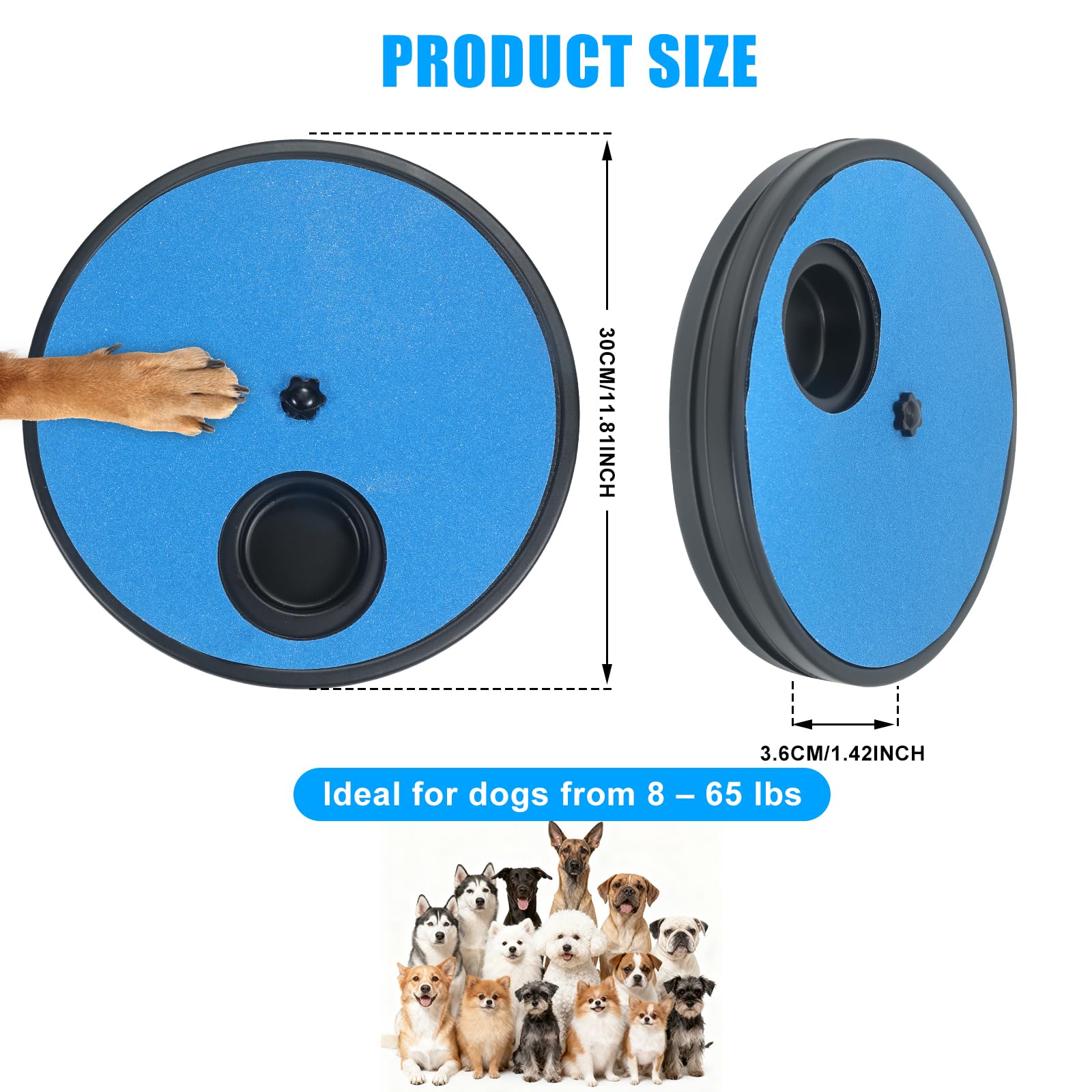MuzzlePop bright blue surface attracts attention and guides paw placement