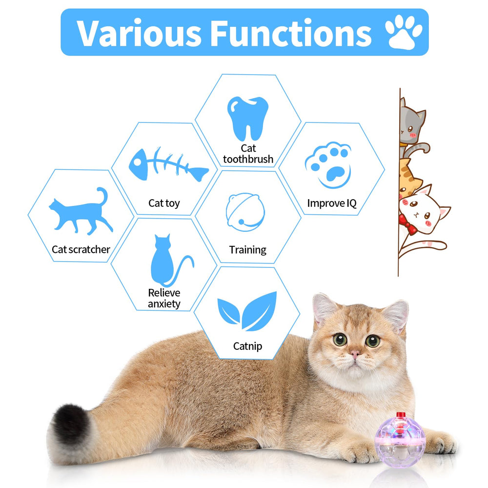 MVNIHEK cat ball training aids running and jumping with flashing lights