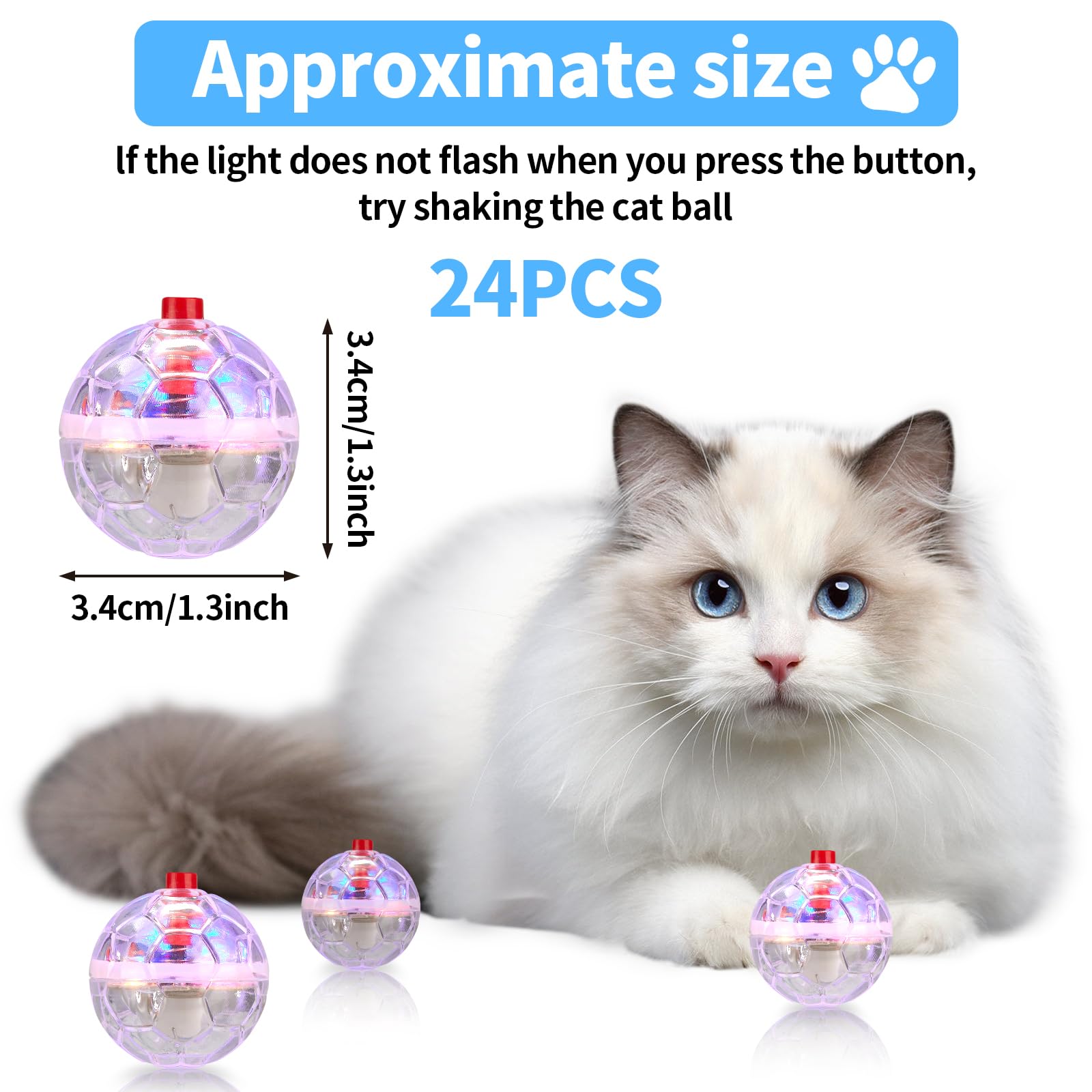 MVNIHEK safe PC-material glowing cat ball close up