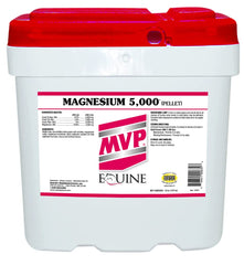 MVP Magnesium 5000 pellets in bag front support calmness and daily energy for horses.