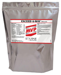 MVP Exceed six-way pellets packaging highlights convenience and dosing for barn use.