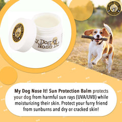 My Dog Nose It snout moisturizing balm on a dry nose for relief.