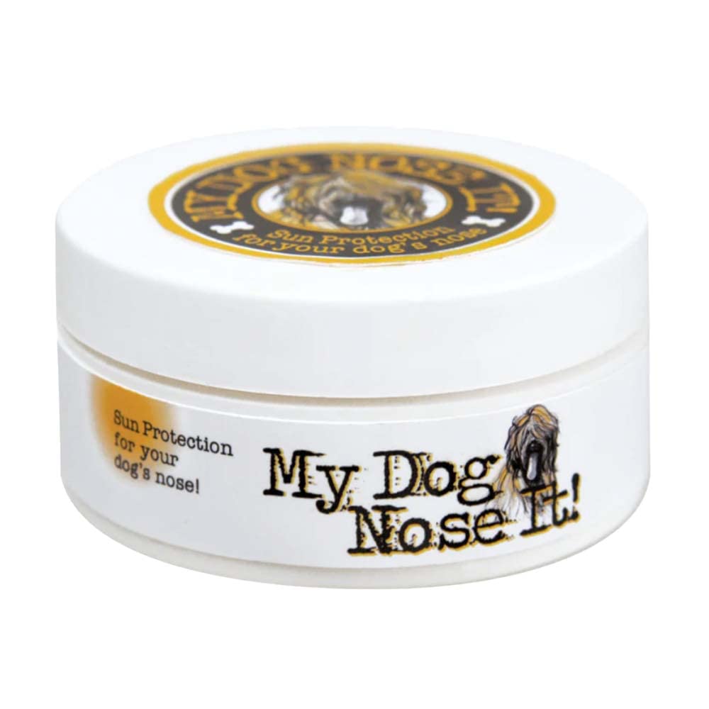 My Dog Nose It sun protection balm packaging with natural ingredients for outdoors.