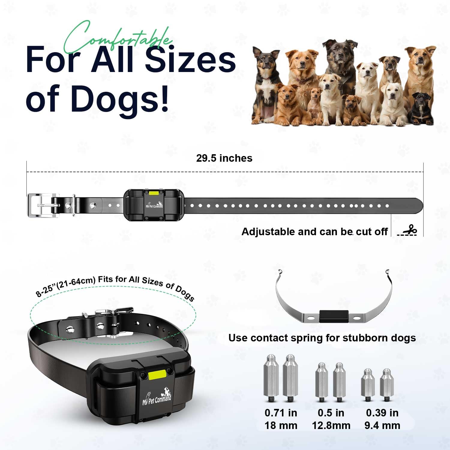 Silicone covers prevent skin irritation during My Pet Command training