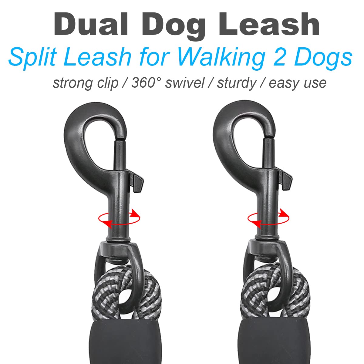 Mycicy extension rope for two dogs enabling flexible walking