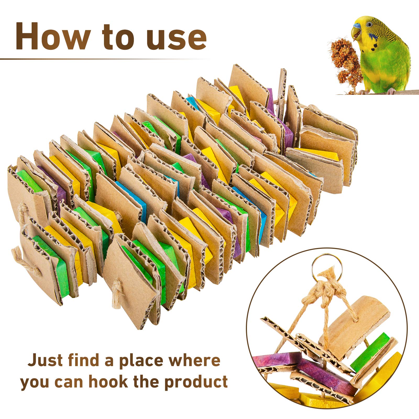 Suitable for African greys, cockatoos, and macaws.