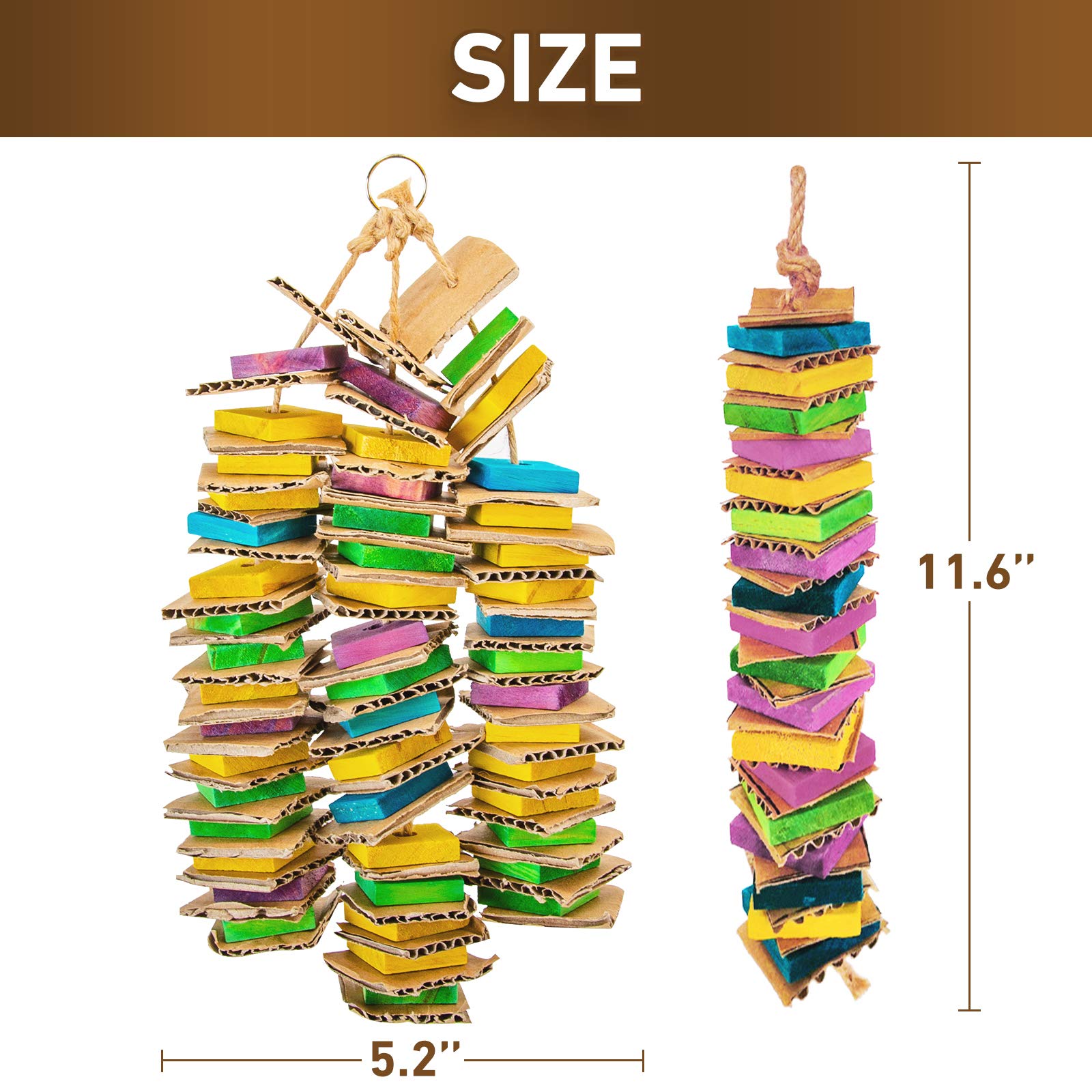 Secure cage hook on MYFAMIREA parrot toy ensures easy, tangle-free installation.