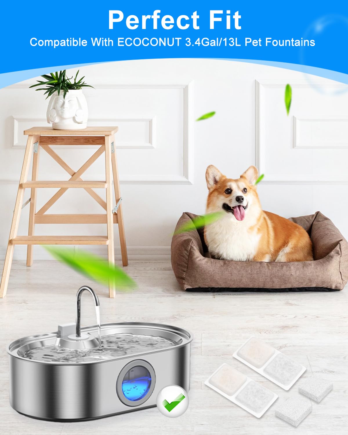 MyfatBOSS sponge filters trap hair and debris for cleaner drinking water.